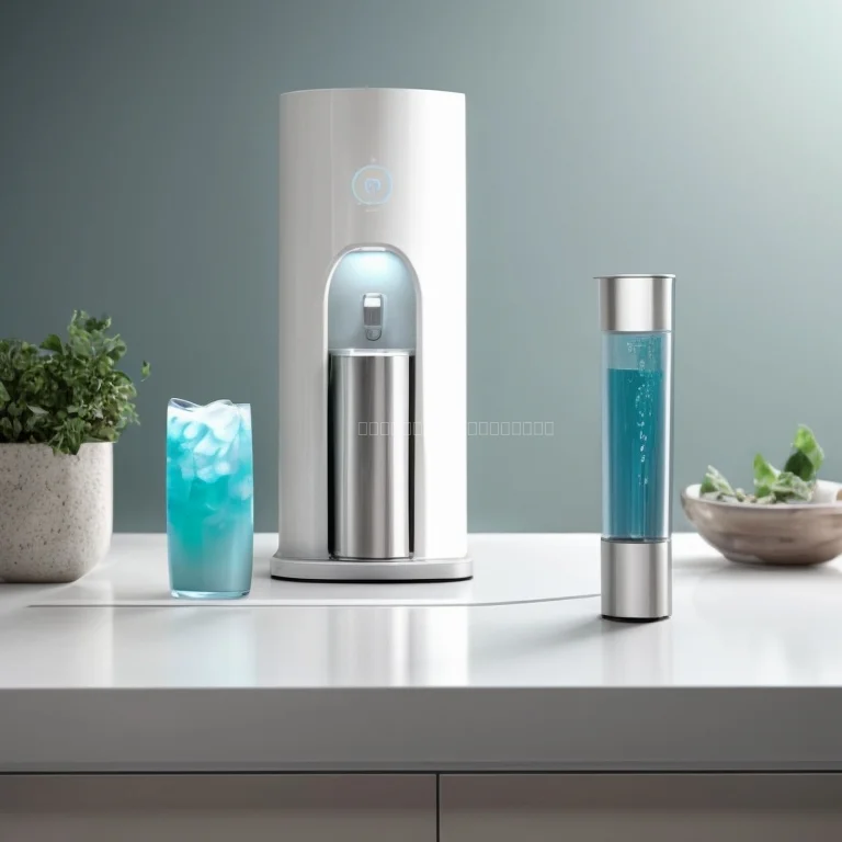 Compact AI hydration device on a countertop